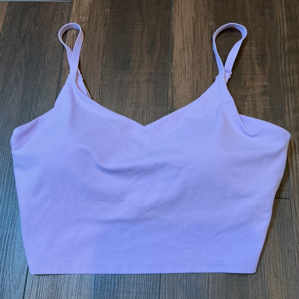 Athleta Elation V-Neck Crop D-DD Tank Top Purple Adjustable Strap Large Workout